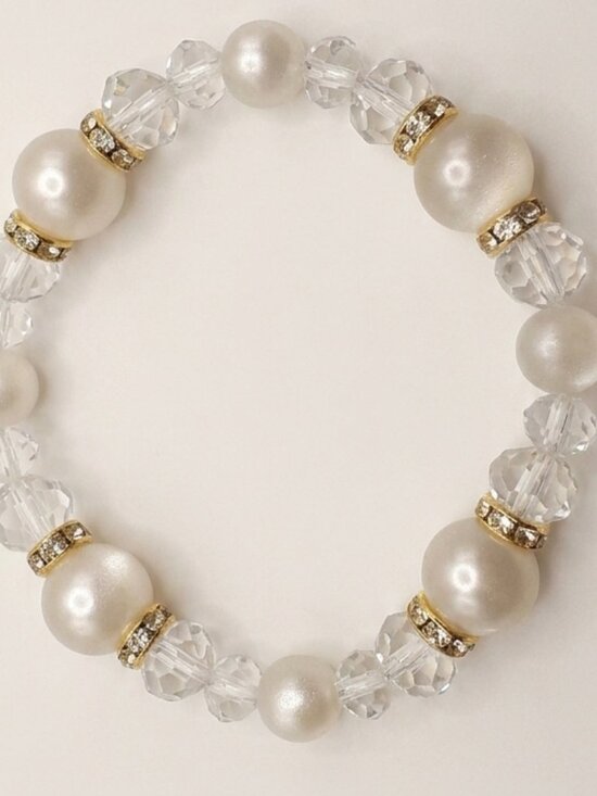Pandora Jewelry - Pearl & Crystal Bracelet with Rhinestone Spacers
